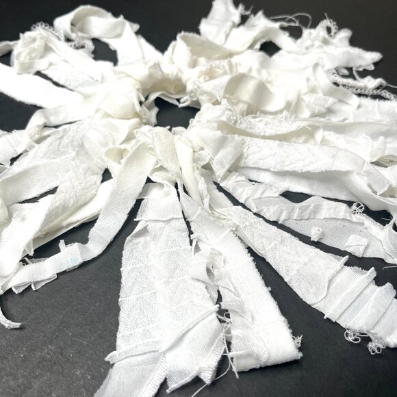 Fringe Hair Tie Off White Textured Dreadfalls Mummy Halloween Costume Cosplay OS - Picture 3 of 5